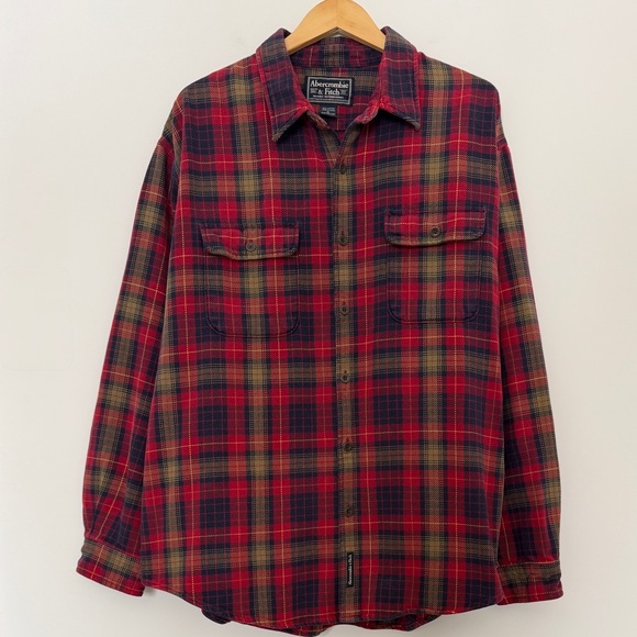 Abercrombie & Fitch Other - Abercrombie & Fitch Vintage Heavy Weight Red and Green Plaid Flannel Shirt
